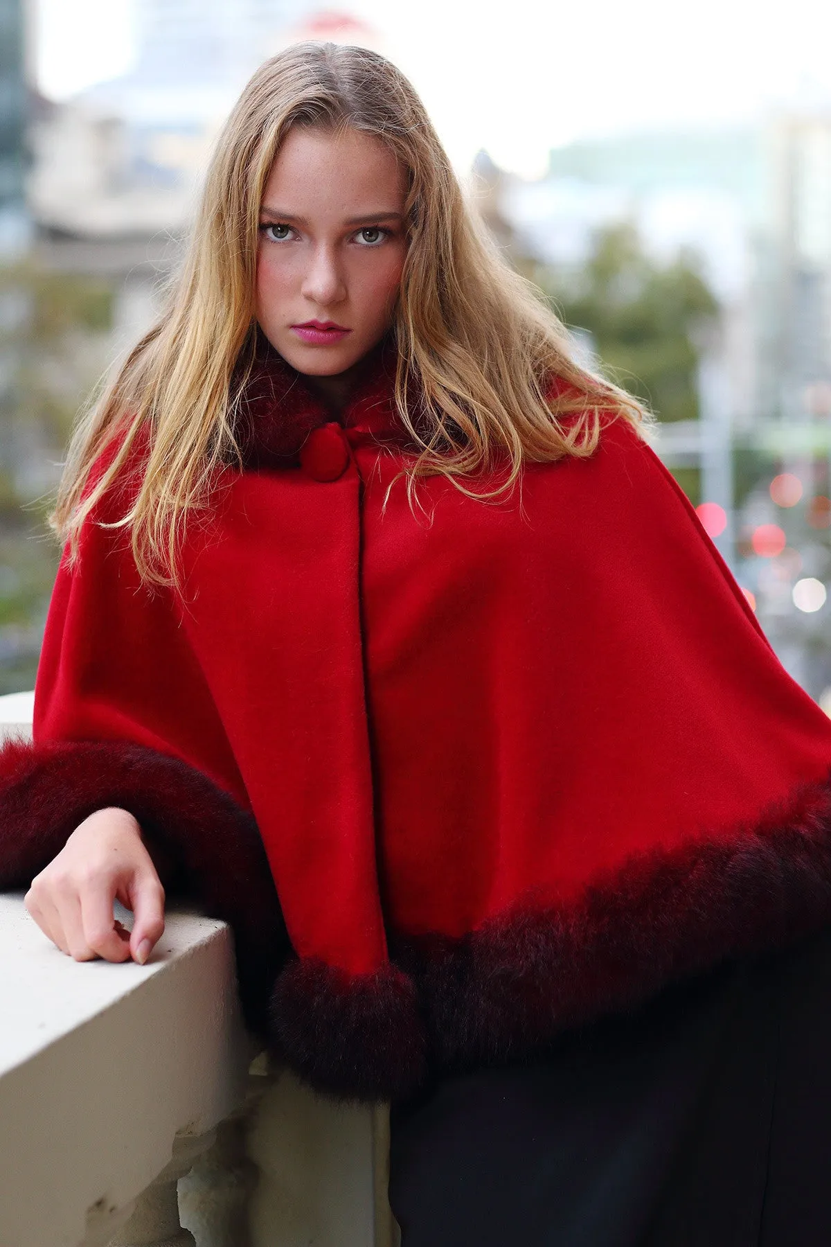 Fur Lined Woollen Cape