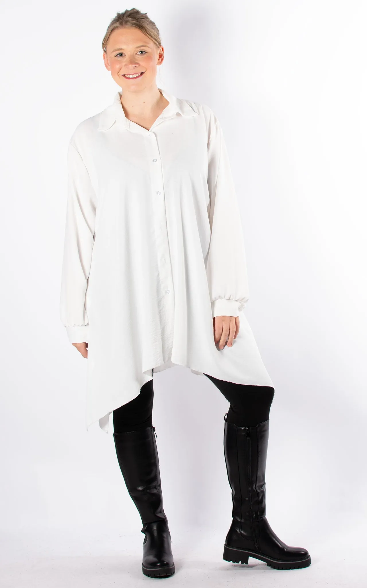 Glenda Layered Shirt Vest | Black