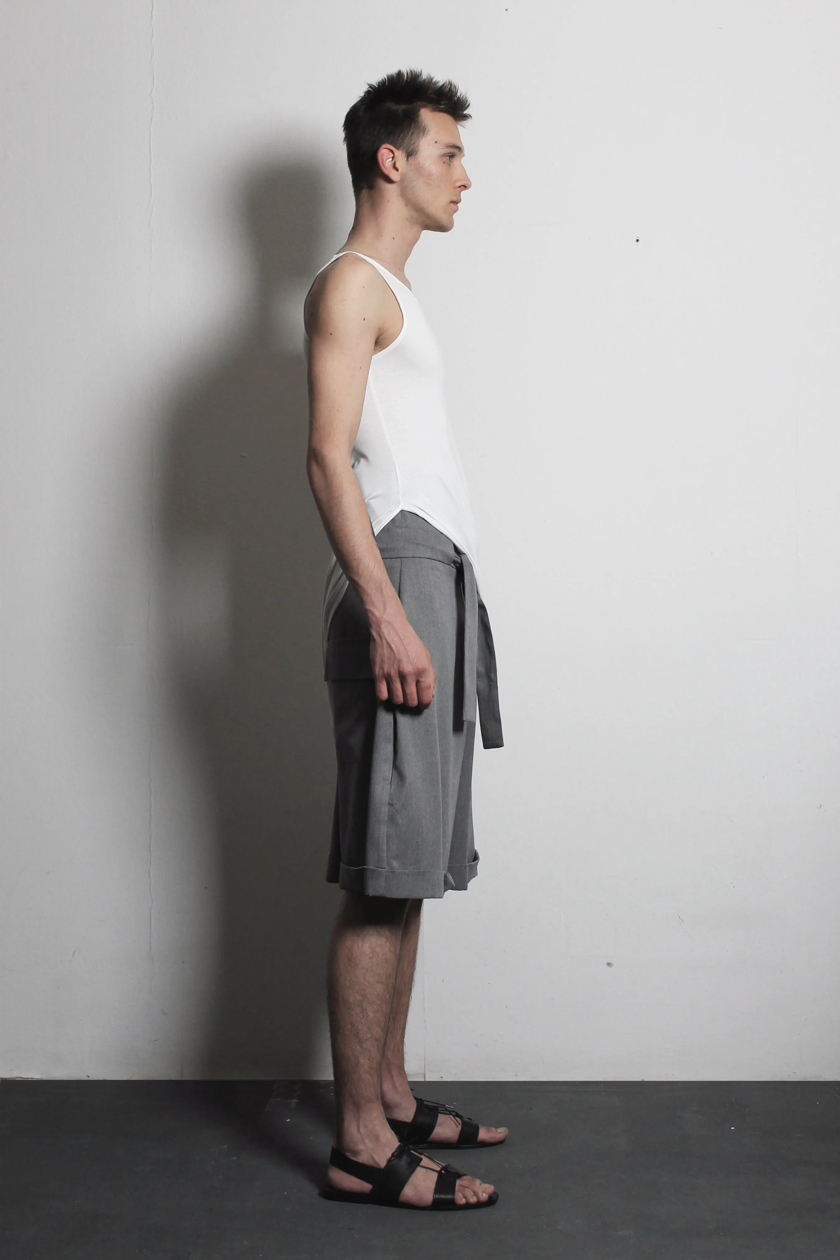 Gray Cotton Shorts