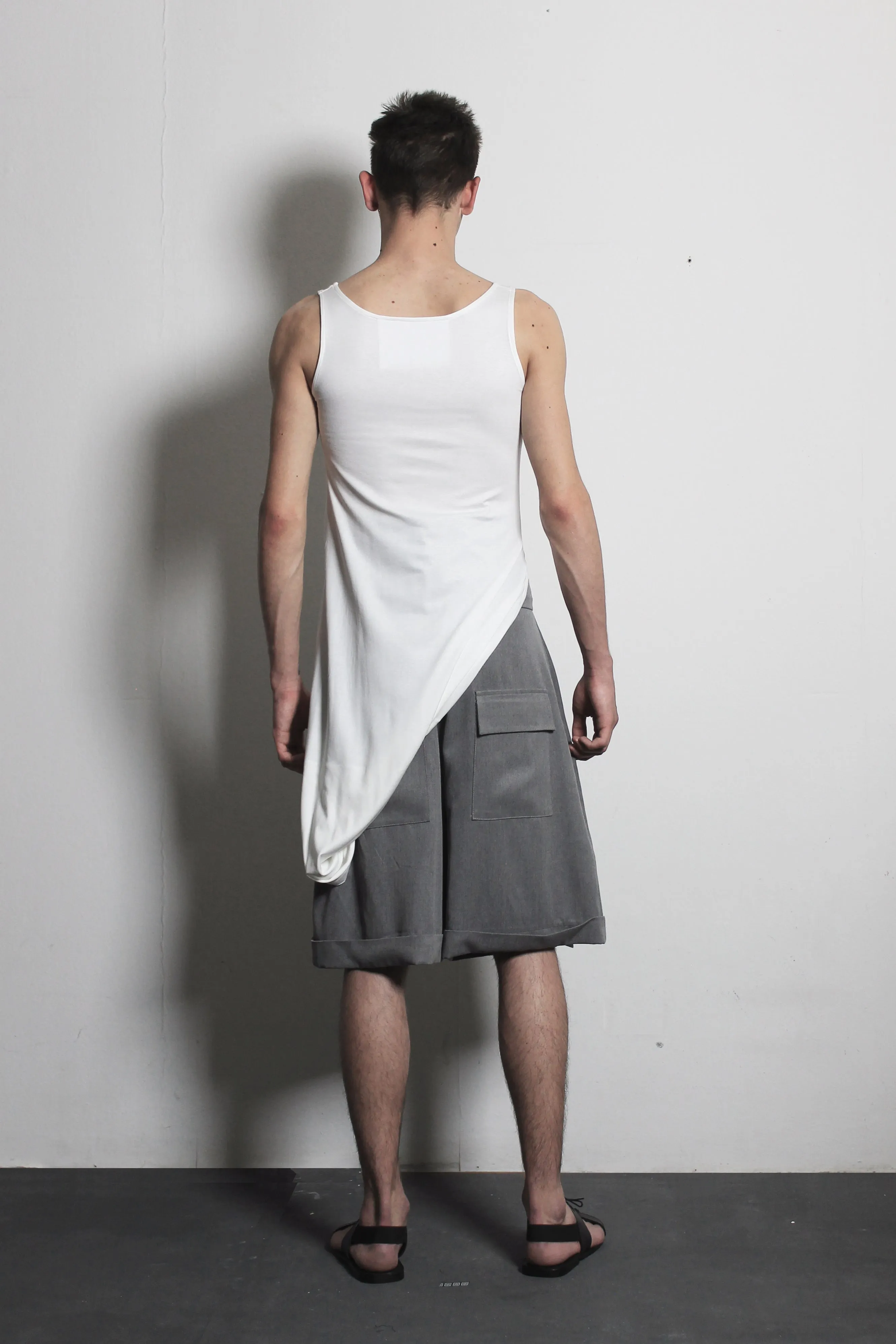 Gray Cotton Shorts