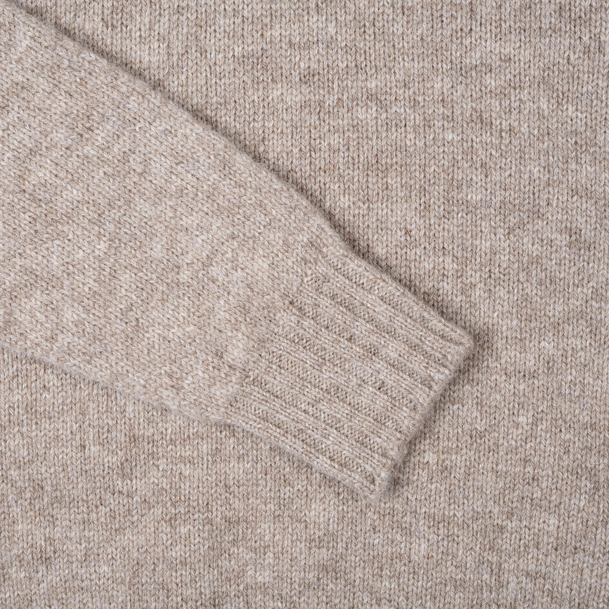 Heavy Crewneck Jumper in Shetland Wool - Beige