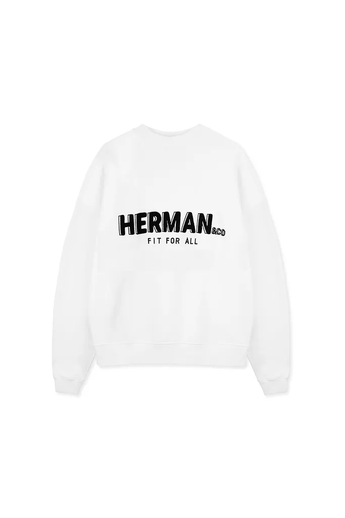 HERMAN OFFICIAL CREWNECK SWEATSHIRT - WHITE