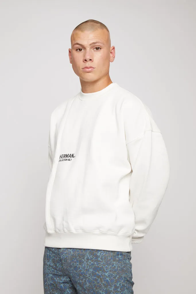 HERMAN OFFICIAL CREWNECK SWEATSHIRT - WHITE