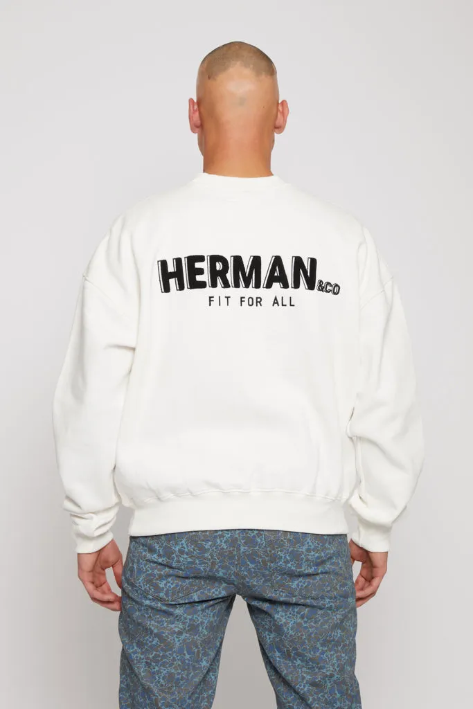 HERMAN OFFICIAL CREWNECK SWEATSHIRT - WHITE