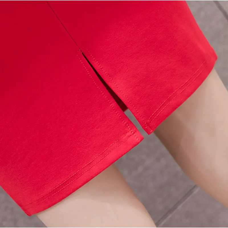 High-Waist Slim Pencil Skirt