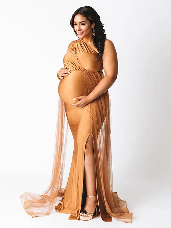 Hollow Tulle Maternity Photoshoot Dress W0025