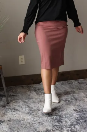 Inherit Dusty Mauve Midi Skirt, S/(8)