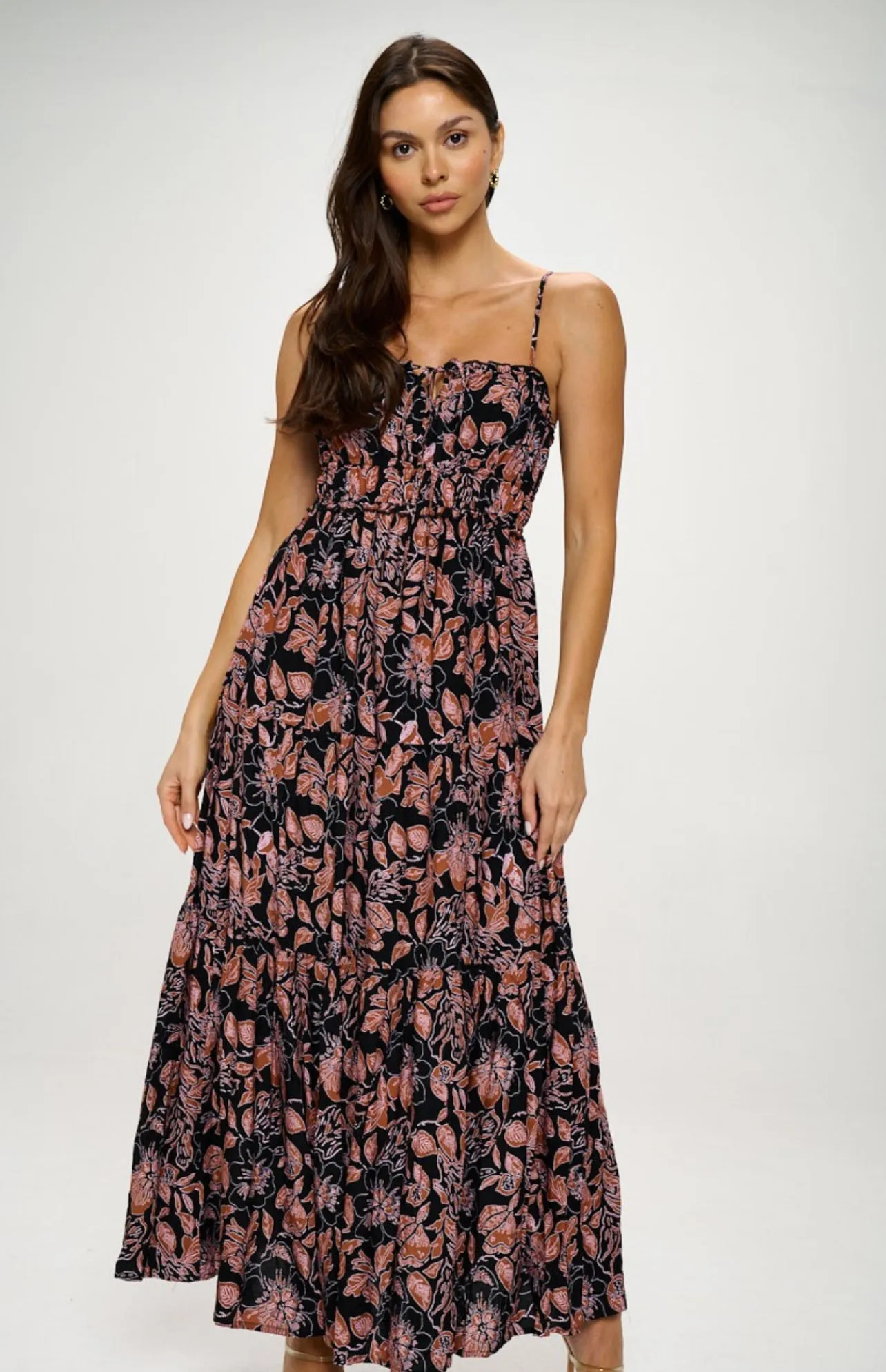 “Iyla” Maxi Front Tie Dress