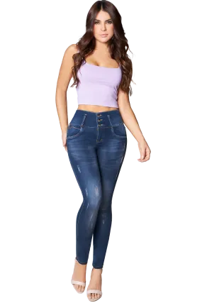 Jackie London Jeans 2304 - High Rise Skinny Push-Up Distressed Jeans