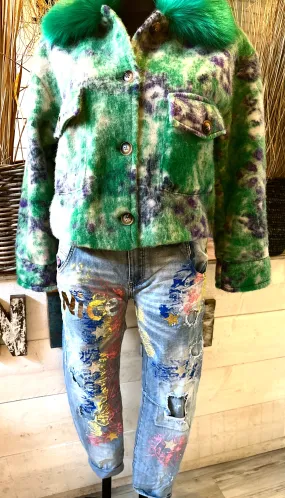 Jeans bunt bedruckt
