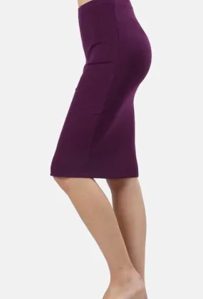 Josie Premium Pencil Skirt- Dark Plum