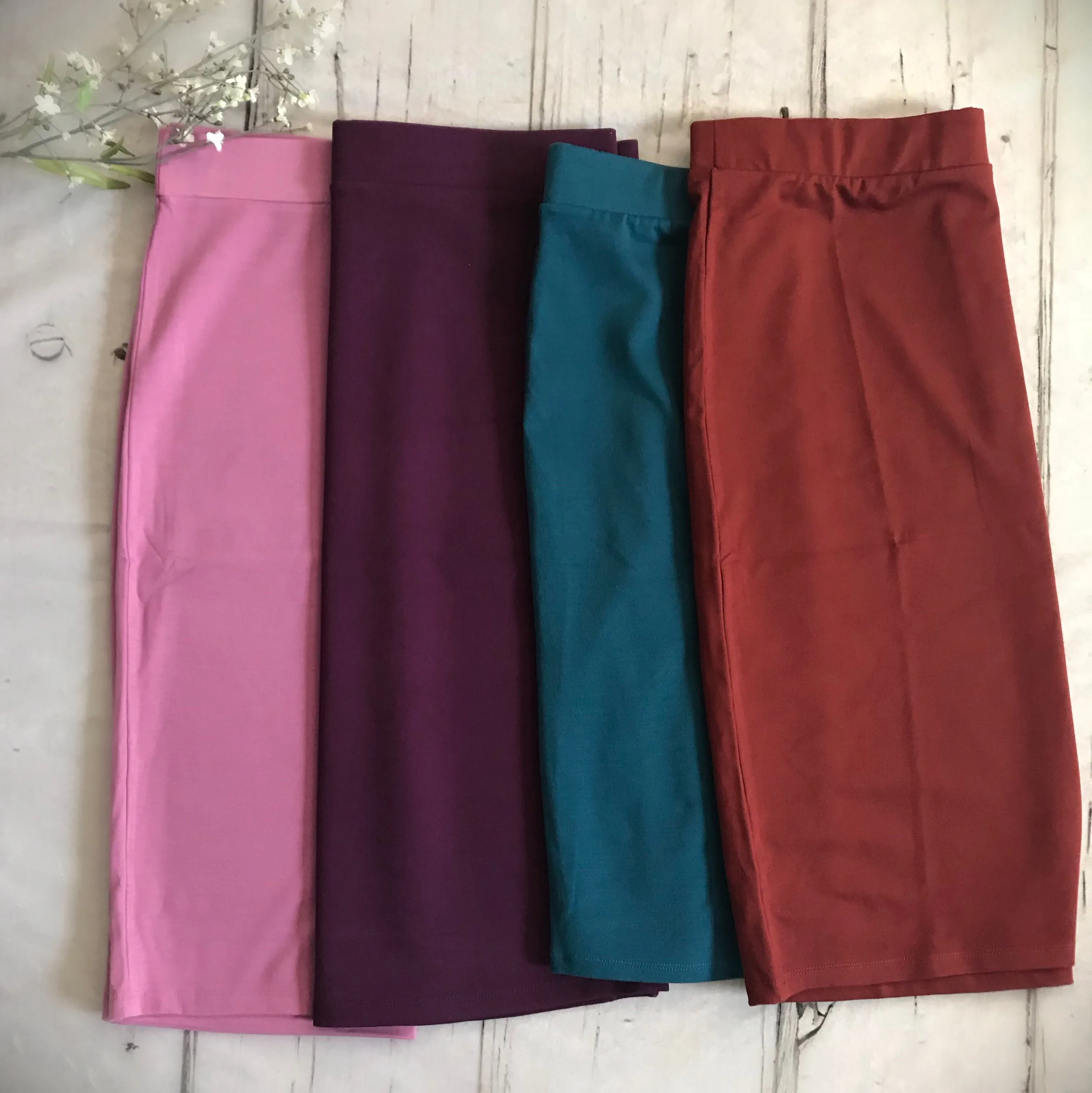 Josie Premium Pencil Skirt- Dark Plum