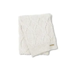 Katie Loxton Cable Knit Bobble Scarf in Cream