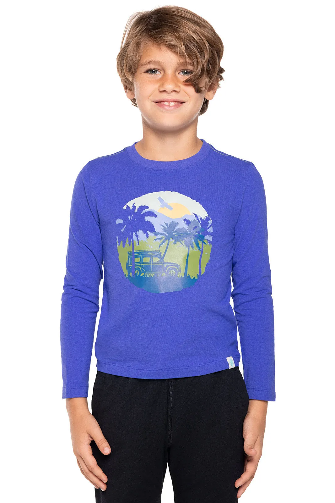 Kid's Coco Plum Everyday Long Sleeve Graphic T-Shirt | Baja Blue
