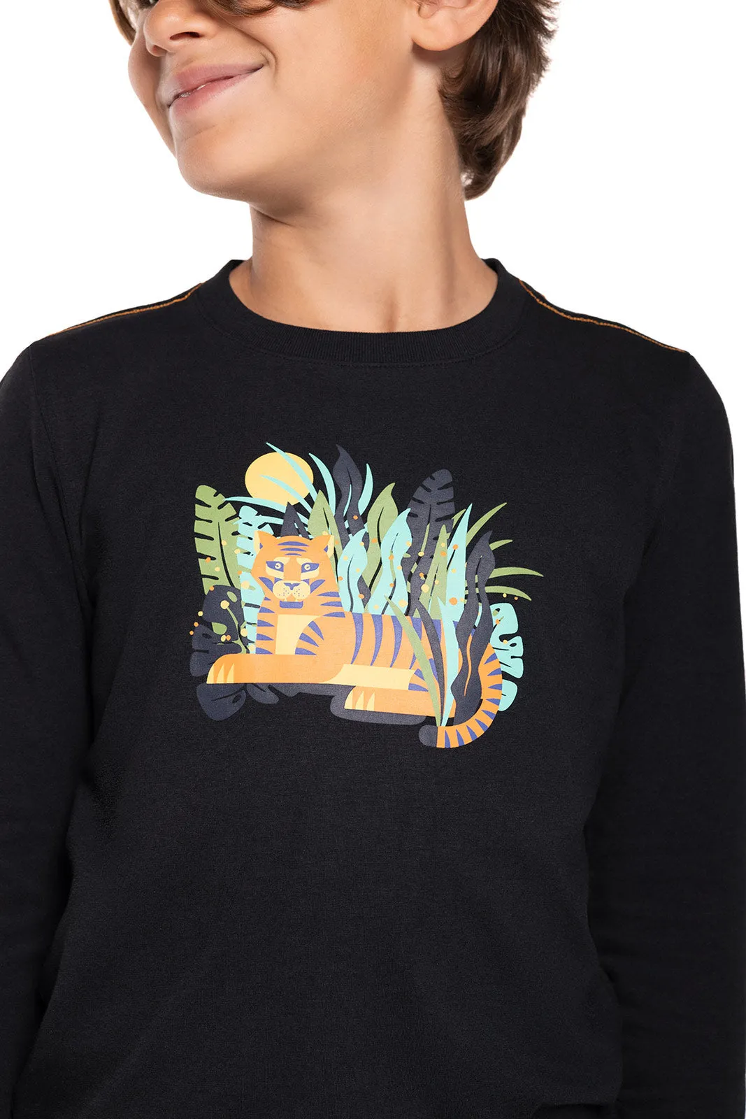 Kid's Coco Plum Everyday Long Sleeve Graphic T-Shirt | Black