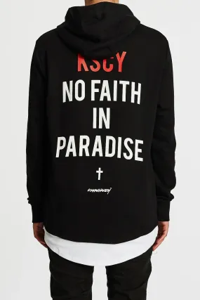 Kiss Chacey MENS FAITHLESS LAYERED HEM BASEBALL HOODED SWEATSHIRT - JET BLACK