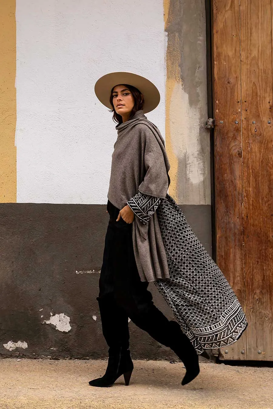 KNIT CASHMERE SHAWL STONE