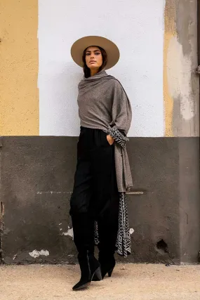 KNIT CASHMERE SHAWL STONE