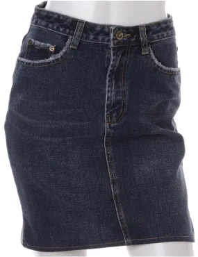 Label Short Black Denim Skirt