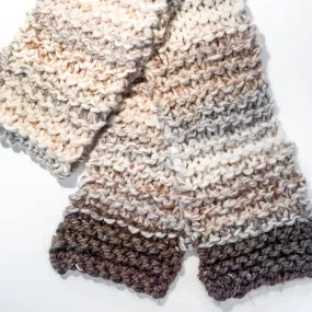 Latte Hand Knit Scarf
