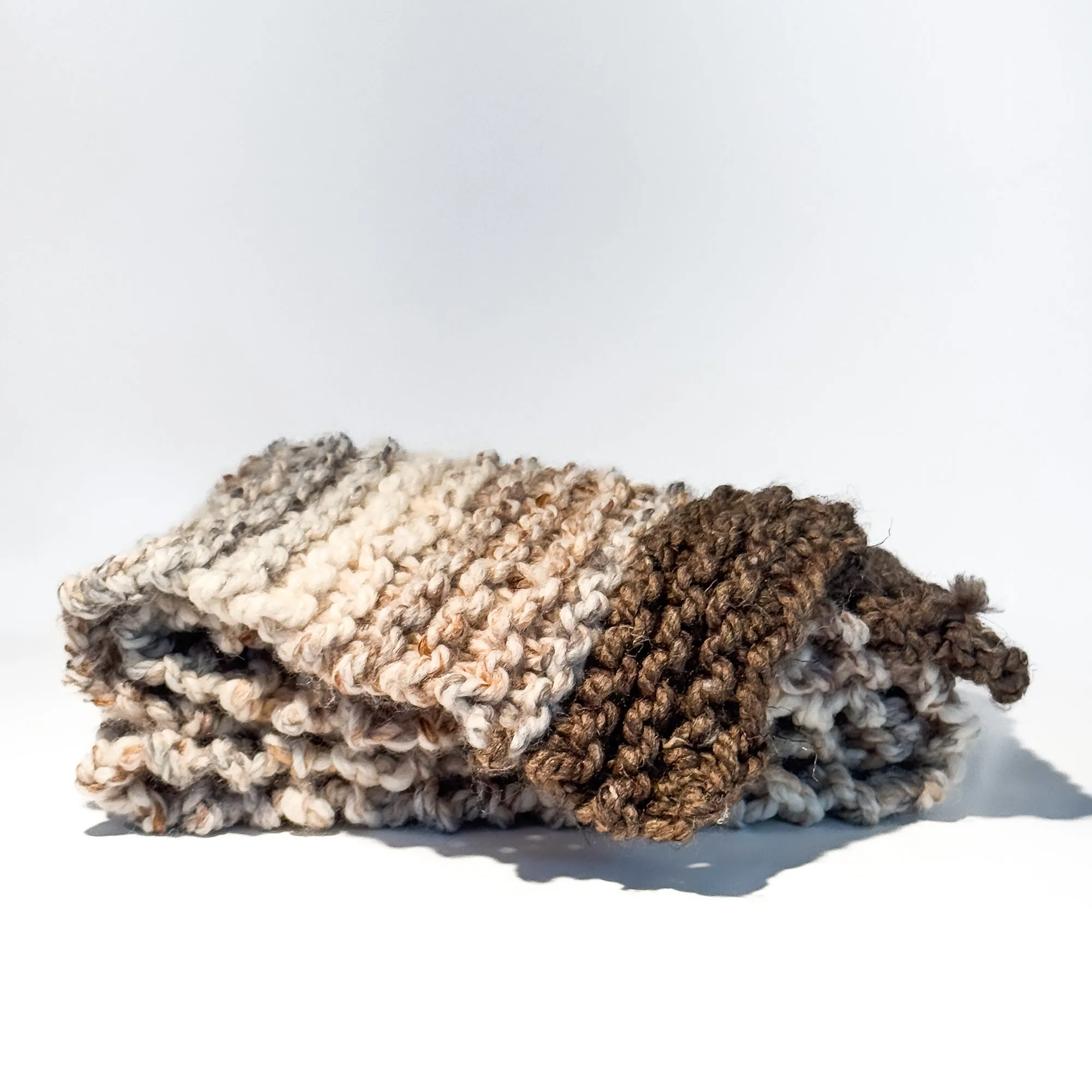 Latte Hand Knit Scarf