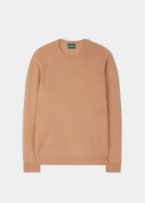 Lenzie Men's Lambswool Jumper In Camel - Regular Fit
