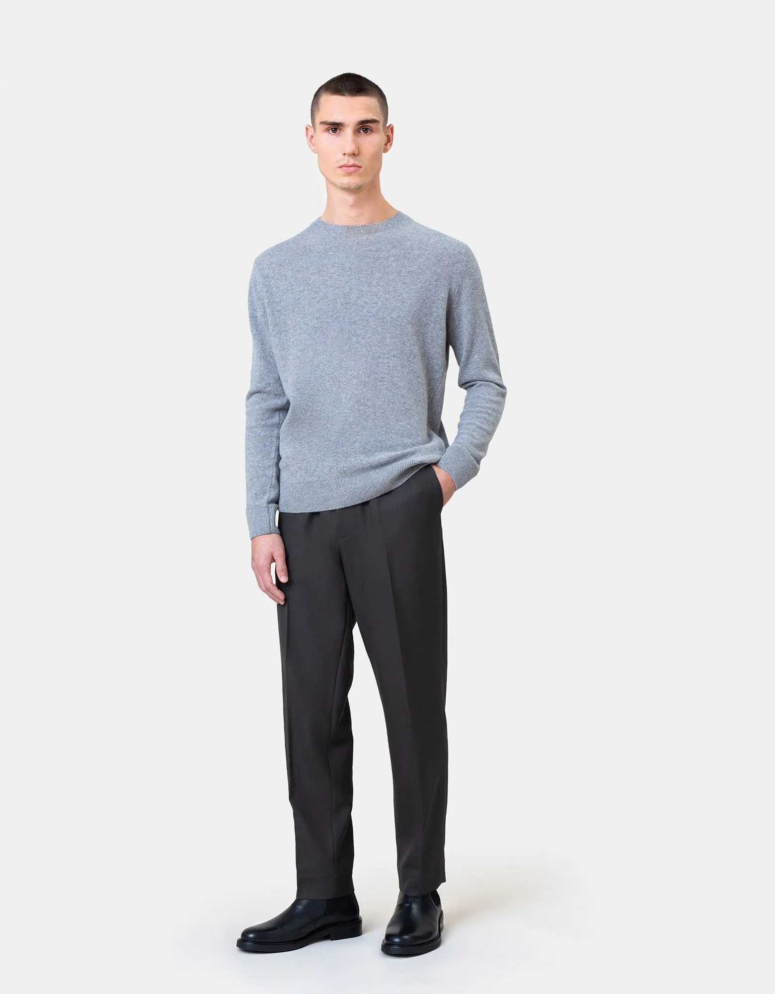 Light Merino Wool Crew - Soft Lavender