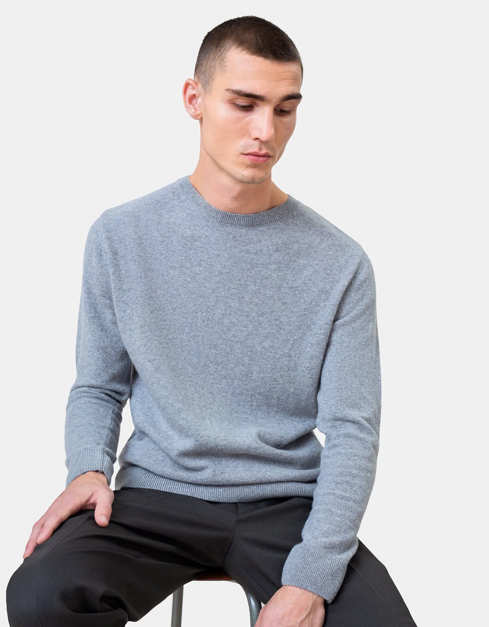 Light Merino Wool Crew - Soft Lavender