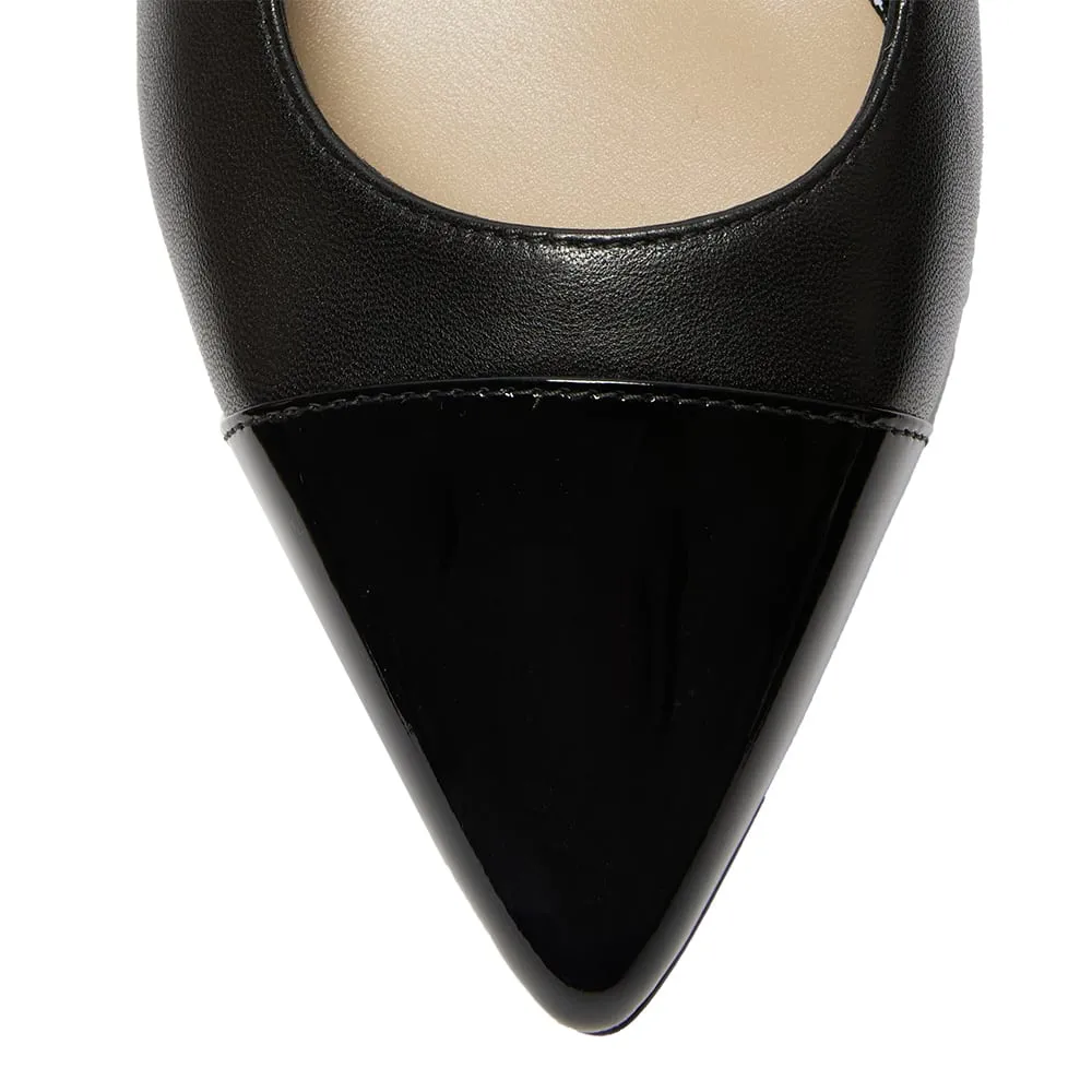 Madame Heel in Black On Black Patent