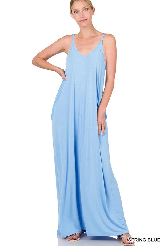 Maxi Cami Dress with Pockets