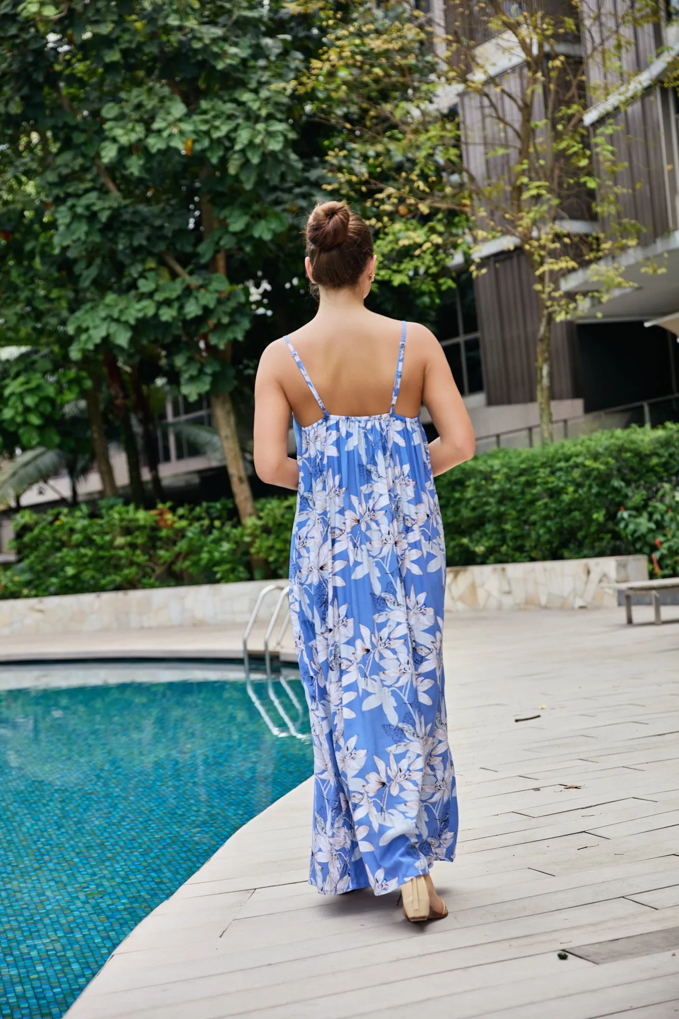 Maxi with belt - Butterfly Blue