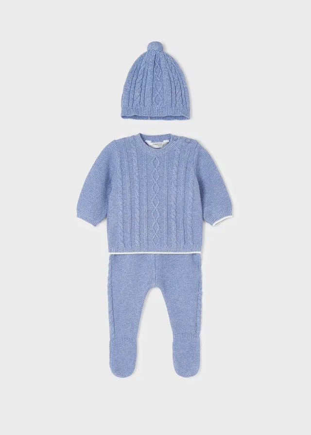 Mayoral Knit leg warmer with hat set