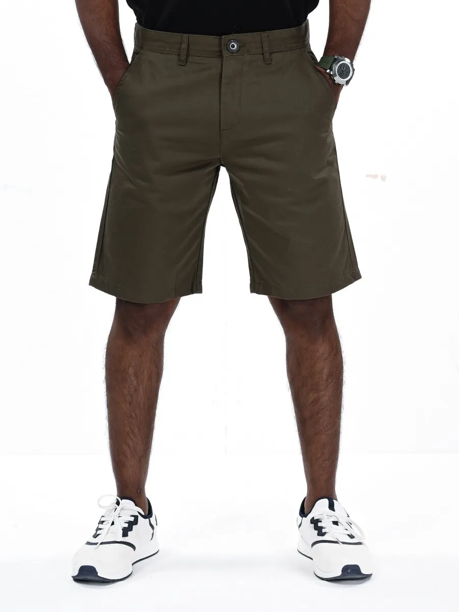 Men Olive Slim Fit Chino Short