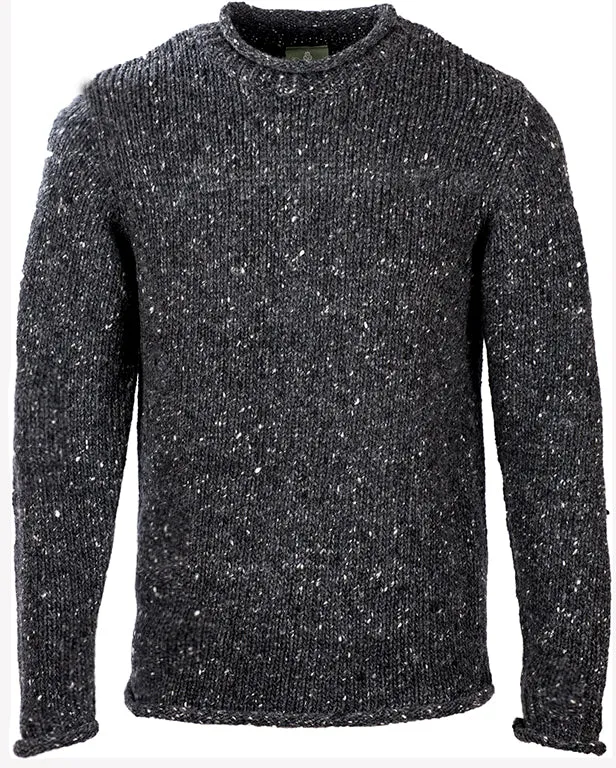 Men's Donegal Tweed Wool Roll Neck Sweater by Aran Mills - 2 Colours