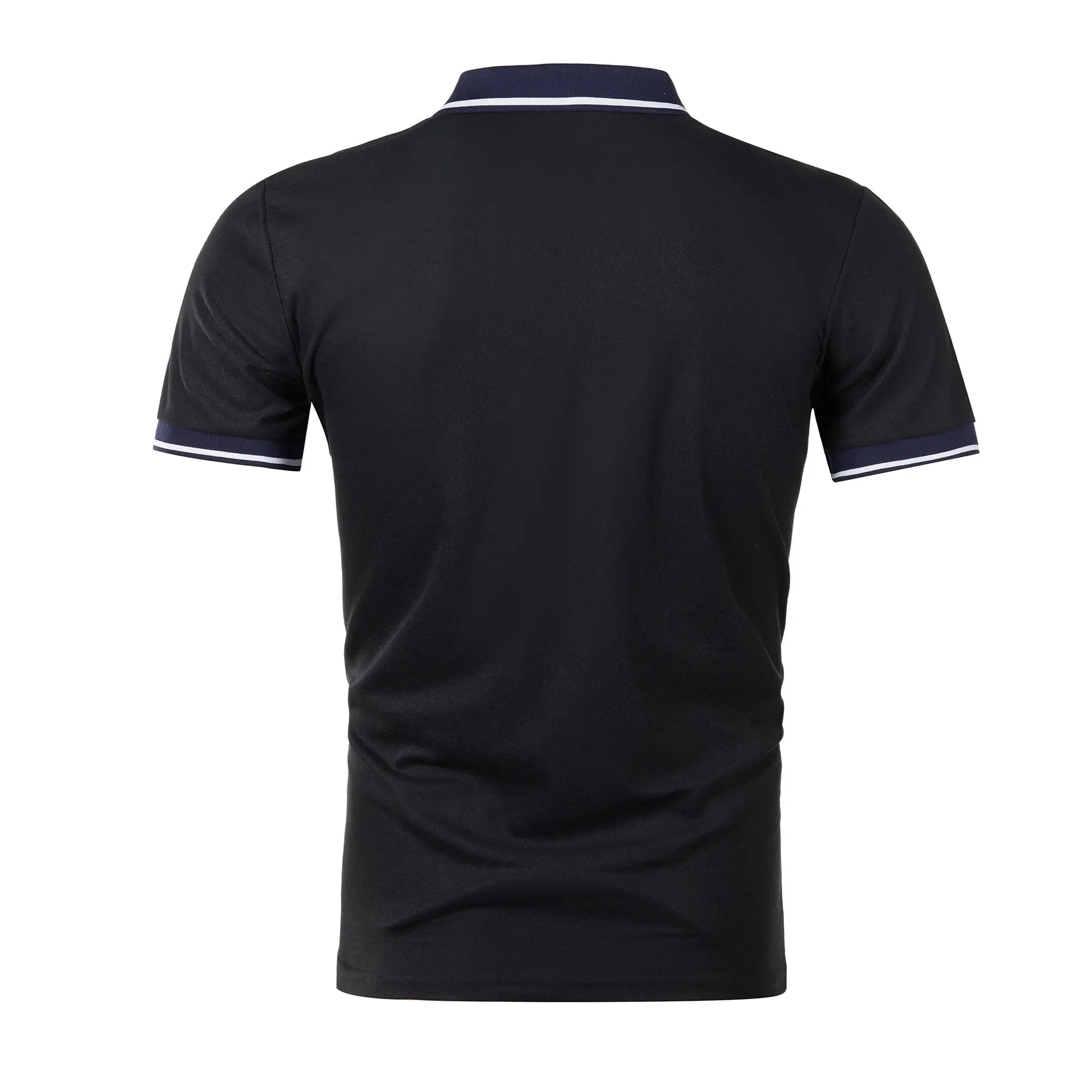 Men's Intercolored Lapel Polo Shirt for Summer