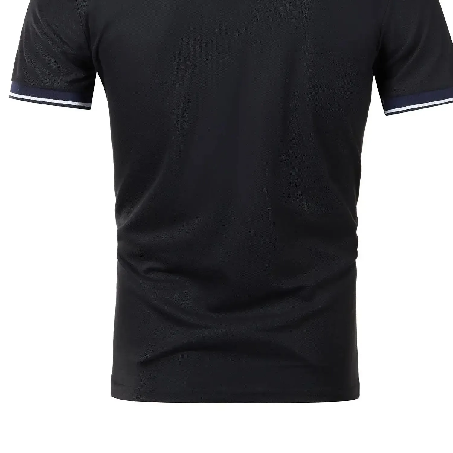 Men's Intercolored Lapel Polo Shirt for Summer