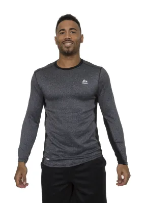 Men's Jacquard Herringbone Long Sleeve Thermal Shirt Charcoal