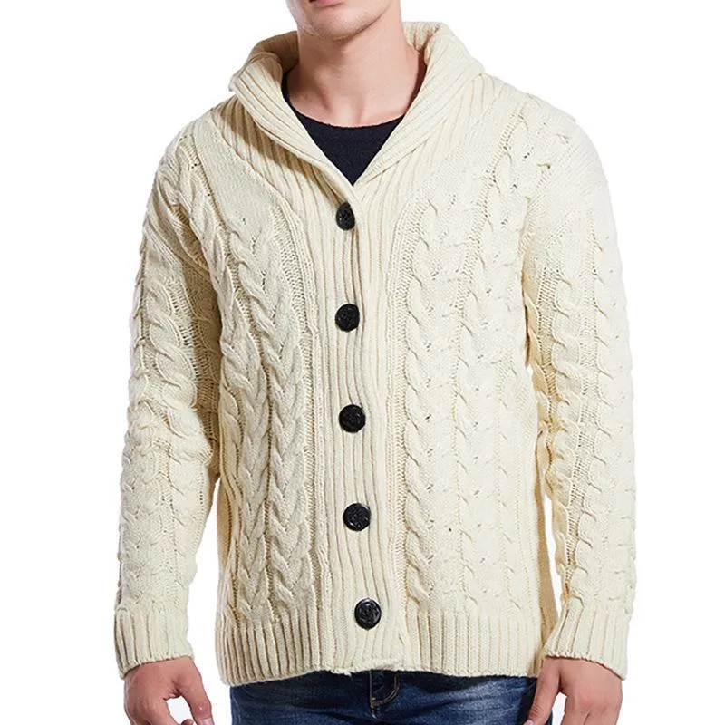 Men's Twist Lapel Knit Sweater 70954614YM