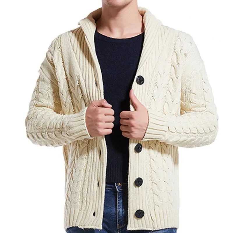 Men's Twist Lapel Knit Sweater 70954614YM