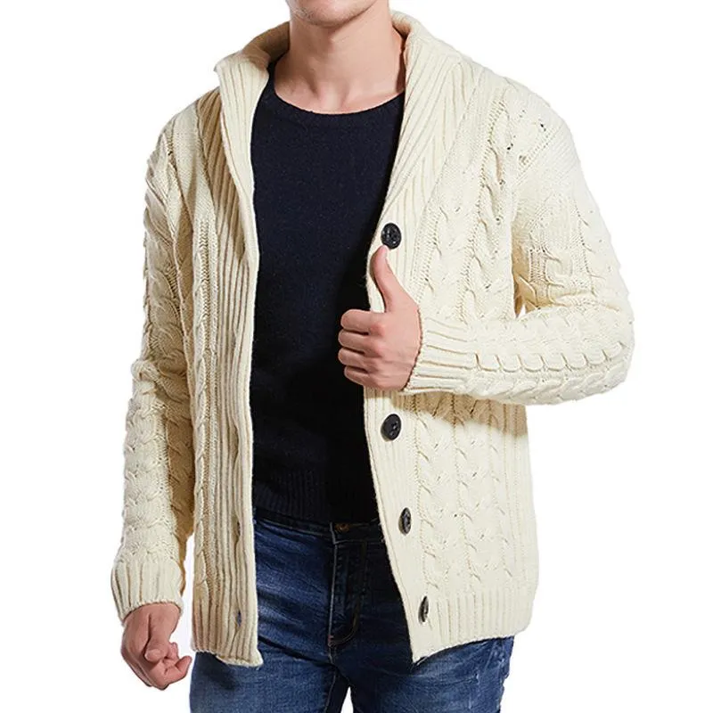 Men's Twist Lapel Knit Sweater 70954614YM