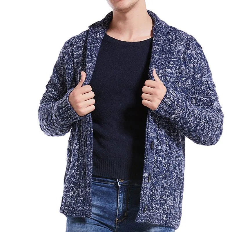 Men's Twist Lapel Knit Sweater 70954614YM
