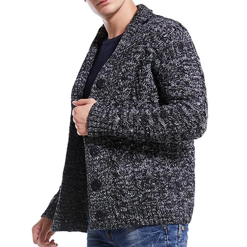 Men's Twist Lapel Knit Sweater 70954614YM