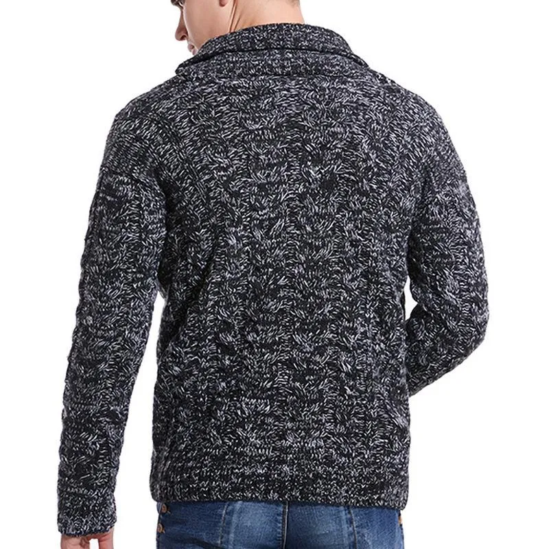 Men's Twist Lapel Knit Sweater 70954614YM