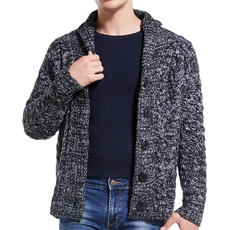 Men's Twist Lapel Knit Sweater 70954614YM