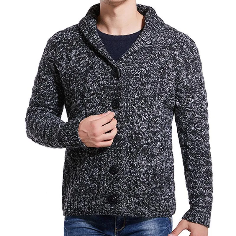 Men's Twist Lapel Knit Sweater 70954614YM