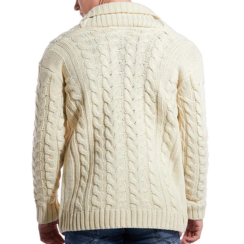 Men's Twist Lapel Knit Sweater 70954614YM