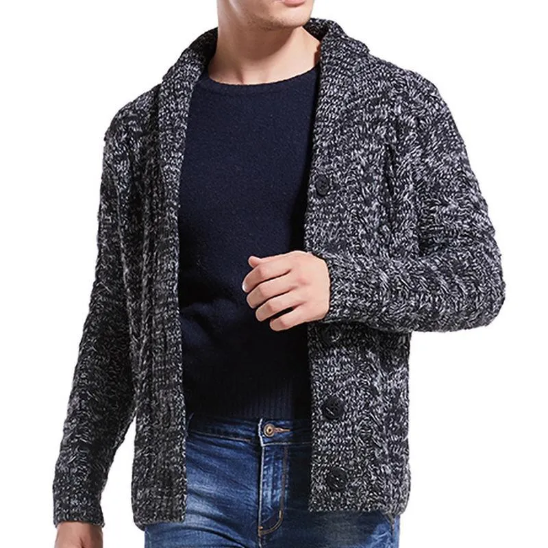 Men's Twist Lapel Knit Sweater 70954614YM
