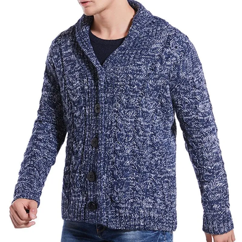 Men's Twist Lapel Knit Sweater 70954614YM