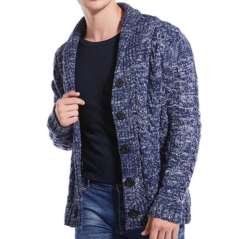 Men's Twist Lapel Knit Sweater 70954614YM