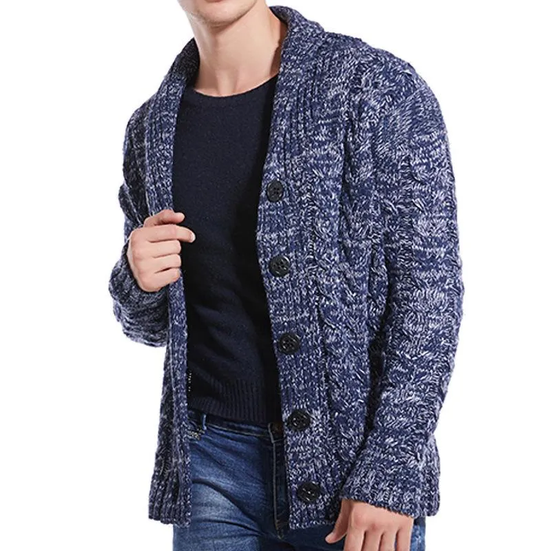 Men's Twist Lapel Knit Sweater 70954614YM